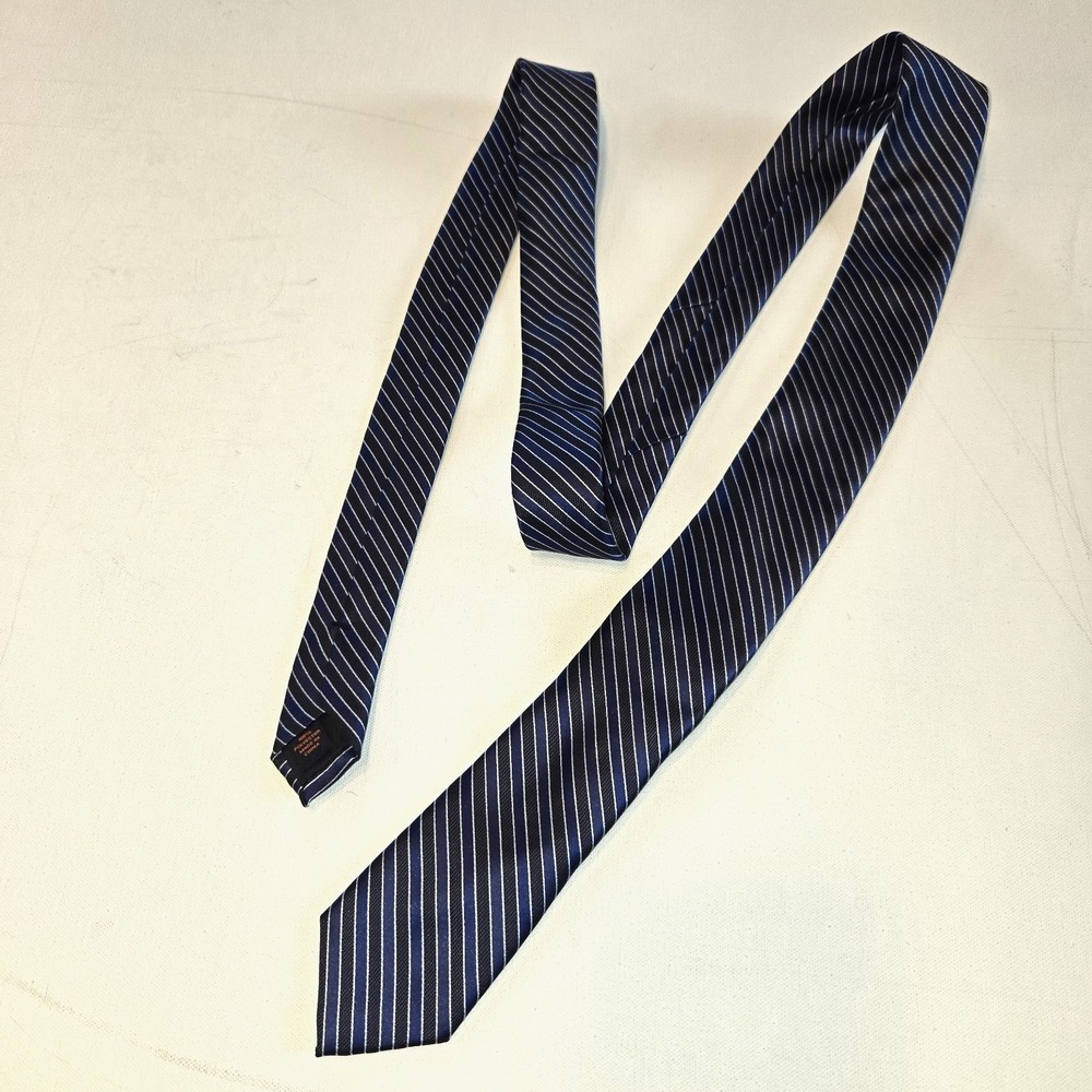 Egara Black and Blue Classic Striped Mens‎ Necktie